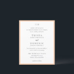 トリシャピーチバジェット結婚式招待状<br><div class="desc">モダン結婚式招待状はserifとscriptフォントでクリーンなデザインを搭載。</div>