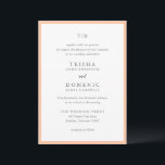 トリシャピーチモダン結婚ズ 招待状<br><div class="desc">モダン結婚式招待状はserifとscriptフォントでクリーンなデザインを搭載。</div>