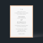 トリシャピーチモダン結婚ズ 招待状<br><div class="desc">モダン結婚式招待状はserifとscriptフォントでクリーンなデザインを搭載。</div>
