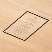 トリシャブラック&ホワイトモダンズ結婚ズ アクリル招待状 (レイダウン)