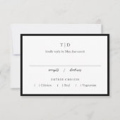 トリシャブラック&ホワイトモダンズ結婚ズ 出欠カード (正面)