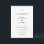 トリシャブラック&ホワイトモダンズ結婚ズ 招待状<br><div class="desc">モダン結婚式招待状はserifとscriptフォントでクリーンなデザインを搭載。</div>