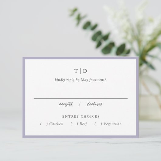トリシャモダン薄紫結婚ズ 出欠カード (スタンド正面)
