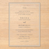 トリシャ自然ニュートラモダンル結婚ズ アクリル招待状 (正面)