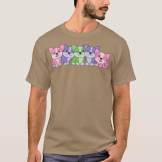 トリジェンダー国旗のプライドLgbtq犬トリジェンダーコルギ Tシャツ