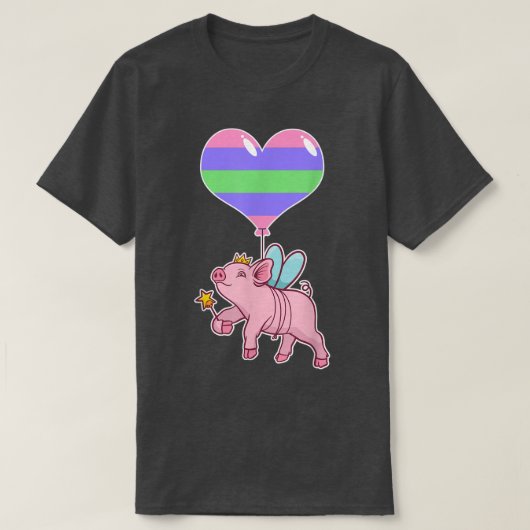 トリジェンダー豚の妖精のアイデンティティ非バイナリラブ Tシャツ (デザイン正面)