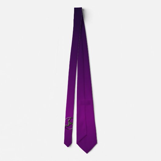 トリスケオン星形五角形古代のシンボル神秘的な紫 ネクタイ (裏面)