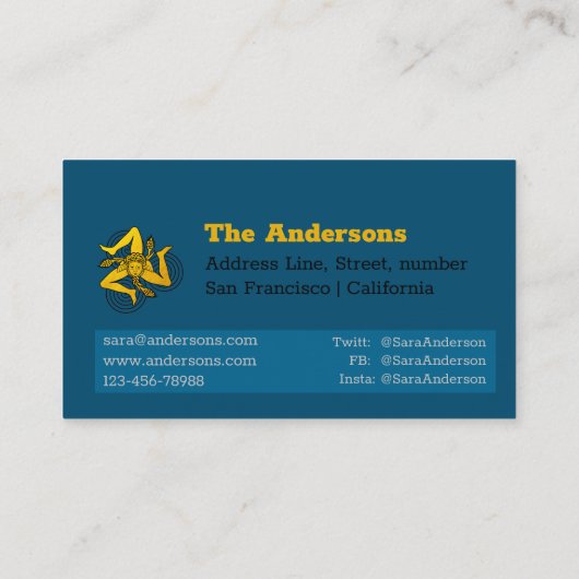 トリスケリオングレイ/赤モノグラムのファミリーヴィンテージ 名刺 (裏面)