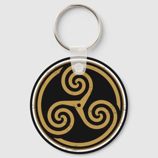 トリスケリオン三重ケルト系スパイラル キーホルダー (正面)