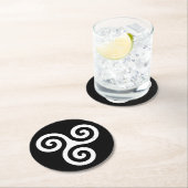 トリスケリオン三重ケルト系スパイラル ラウンドペーパーコースター (インサイチュ)