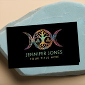 トリスケルと生命の木を持つトリプルムーン女神 名刺