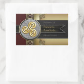 トリスケレ装飾蔵書票 長方形シール (バッグ)