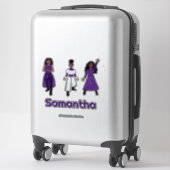 トリスタイルの紫の白いシルバーダンサー#1 シール (スーツケース)