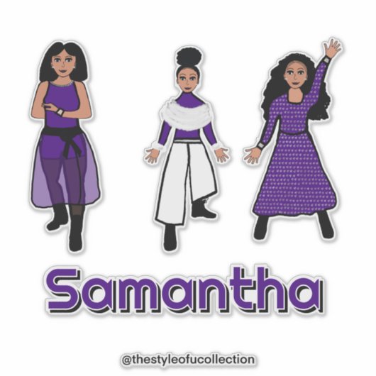 トリスタイルの紫の白いシルバーダンサー#2 シール (正面)