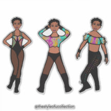 トリスタイルダンサーパステル&ブラック#1ステッカー