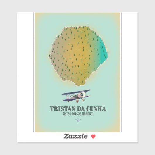 トリスタン・ダ・クーニャ英国海外地域地図 シール (シート)