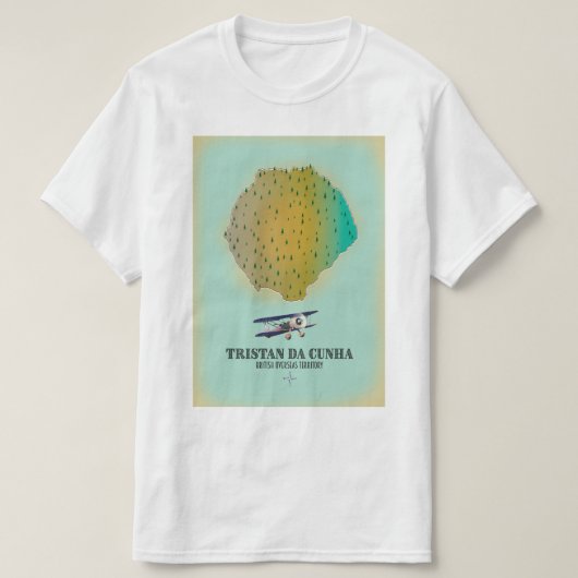 トリスタン・ダ・クーニャ英国海外地域地図 Tシャツ (デザイン正面)
