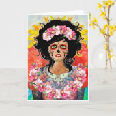 トリスタン・ベルルンド・カードによる死者の日 カード (黄色い花)