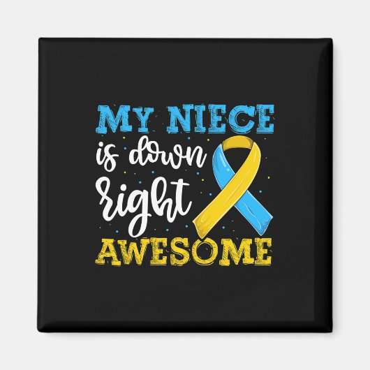 トリソミー姪ダウン症候群の叔母認識度 マグネット (正面)