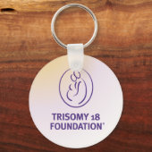 トリソミー18ファンデーション数々のロゴ – カラーキーチェーン キーホルダー (正面)