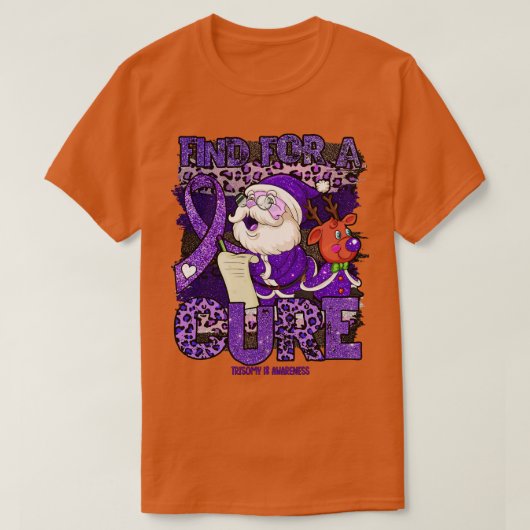 トリソミー18認識度ヒョウのクリスマスキュールサンタ Tシャツ (デザイン正面)