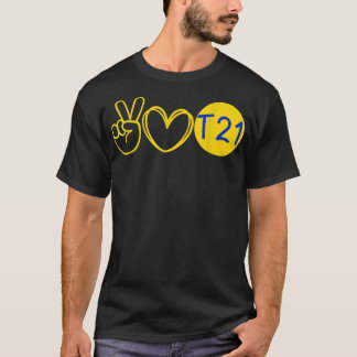 トリソミーT21女性、男性と幼児ダウン症候群A Tシャツ