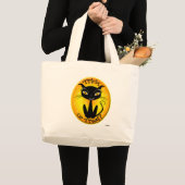 トリッお洒落クか治療か?星付き猫 ラージトートバッグ (正面(商品))