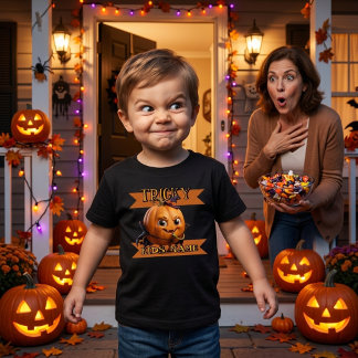 トリッキーパンプキン 名前入り キッズハロウィンTシャツ トドラーTシャツ