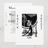 トリックかトリートか？ハロウィーン招待状 招待状 (正面/裏面)