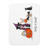 トリックか治療か?ハロウィーンの犬のコスチューム磁石 マグネット (縦)