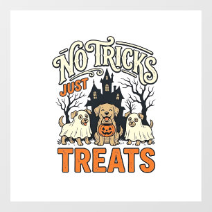 トリックなし、ただのお菓子 ハロウィン 犬 おばけ Tシャツ_1 ウィンドウサイン