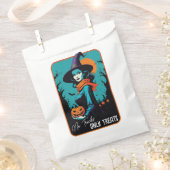 トリックなし – トリートのみ！ハロウィーンフェイバーバッグ フェイバーバッグ (クリップ留めされた状態)