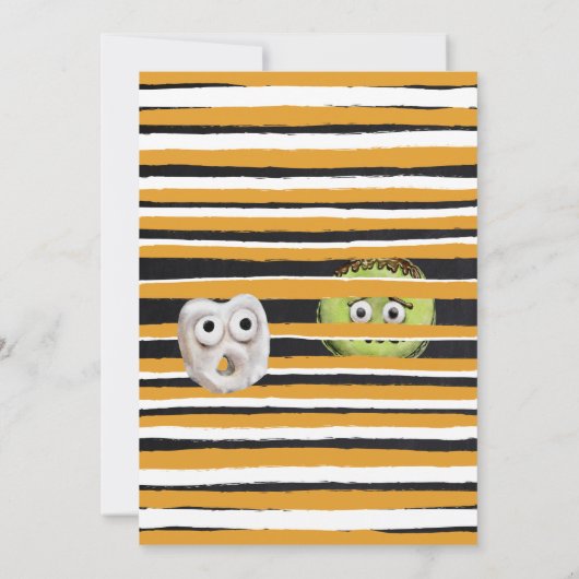 トリックなし、Just Treetsおもしろいハローウィンパーティ 招待状 (裏面)