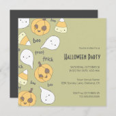 トリックの御馳走ブーイング! |のハローウィンパーティの招待状 招待状 (正面/裏面)