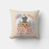 トリックまたはあなたは怖い甘い扱い クッション (正面)