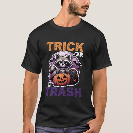 トリックまたはむしろゴミのタヌキのおもしろい衣装2024 H Tシャツ (正面)