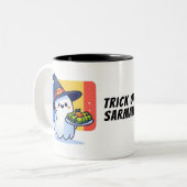 トリックまたはサルマン – ルーマニア語ディアスポラ幽霊マグ ツートーンマグカップ (正面左)
