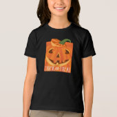 トリックまたはスタイリッシュトリート彫りハロウィーンパンプキン トライブレンドＴシャツ (正面)