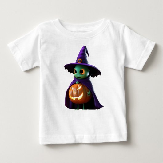 トリックまたはティー不気味：ハロウィーンのスタイル ベビーTシャツ (正面)