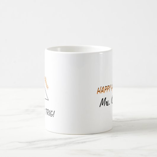 トリックまたはトリグ数学ハロウィーンパーソナライズされた先生 コーヒーマグカップ (中央)