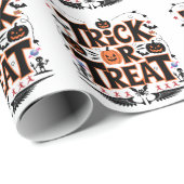 トリックまたはトリートおもしろいでハロウィーンの魔法を解放！ ラッピングペーパー (ロールコーナー)