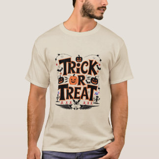 トリックまたはトリートおもしろいでハロウィーンの魔法を解放！ Tシャツ