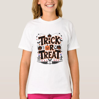 トリックまたはトリートおもしろいでハロウィーンの魔法を解放！ Tシャツ