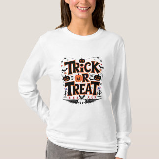 トリックまたはトリートおもしろいでハロウィーンの魔法を解放！ Tシャツ