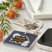 トリックまたはトリートおもしろい キーホルダー (正面右)