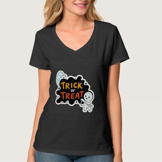 トリックまたはトリートおもしろい Tシャツ (正面)