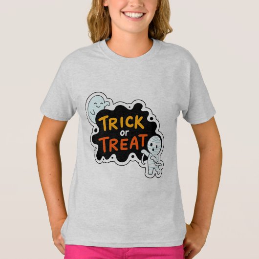 トリックまたはトリートおもしろい Tシャツ (正面)