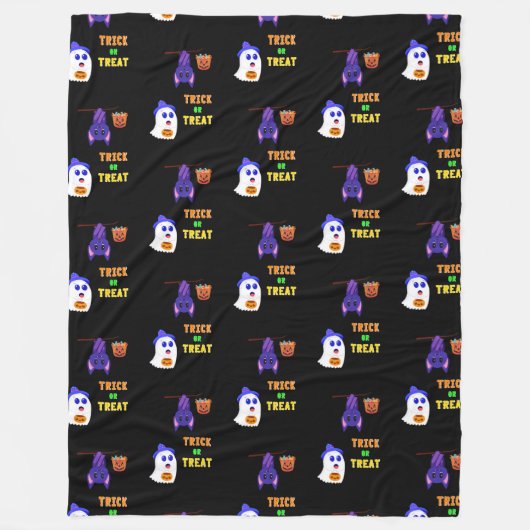トリックまたはトリートこうもりキャンディ31 UK 10月ハロウィーン フリースブランケット (正面)