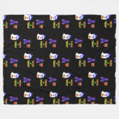 トリックまたはトリートこうもりキャンディ31 UK 10月ハロウィーン フリースブランケット (正面(横))