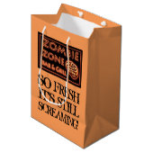 トリックまたはトリートに行く面白いハロウィーンゾンビフード ミディアムペーパーバッグ (正面アングル)